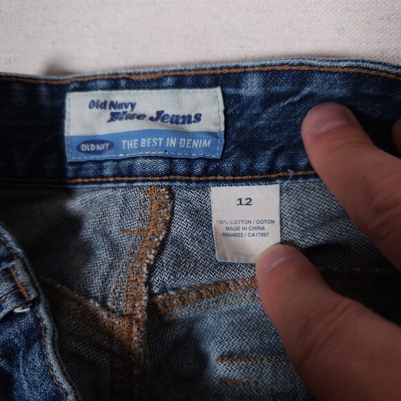 Vintage Old Navy Denim Jean Shorts Women’s Size 12 2-Button Y2K 2000s Style - Picture 3 of 12